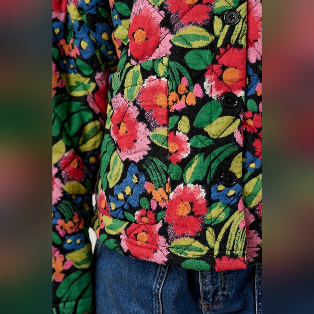 ✨️HOST PICK✨️ Lucy & Yak Oversized Quilted Bomber Jacket with Bold Floral Print - Picture 2 of 7